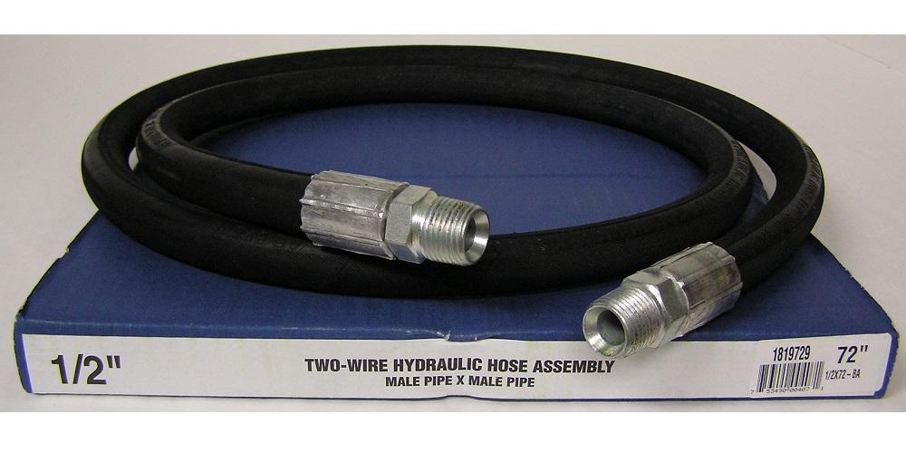 Gator 1/2" X 72" 2-Wire Hydraulic Hose Assembly - 5000 PSI, Male Pipe Fittings, EPDM Rubber