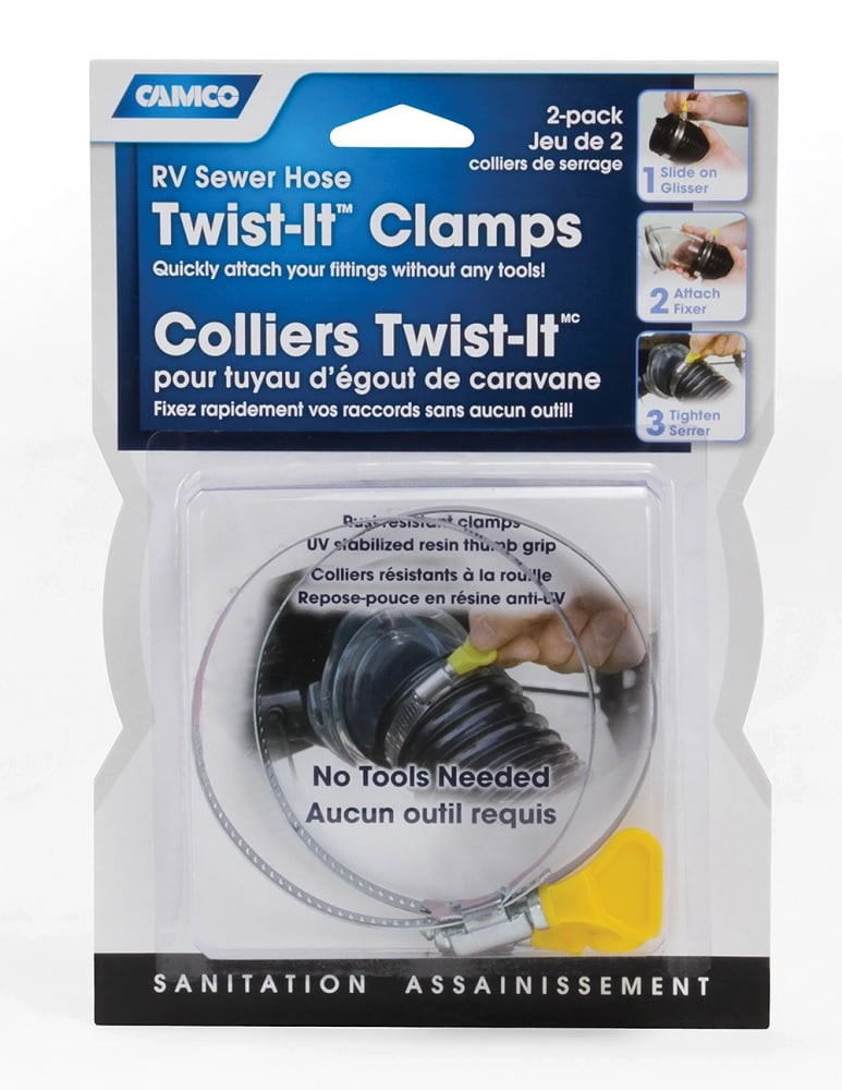 Camco RV Sewer Hose Twist-It Clamps - 39553