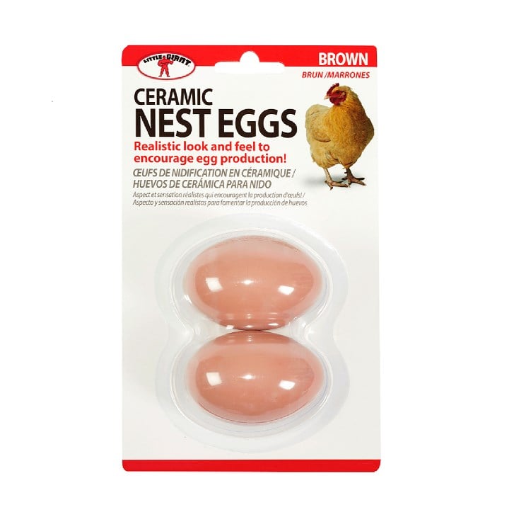 Little Giant Ceramic Nest Eggs - Brown, 2-Pack - CEGGBRN
