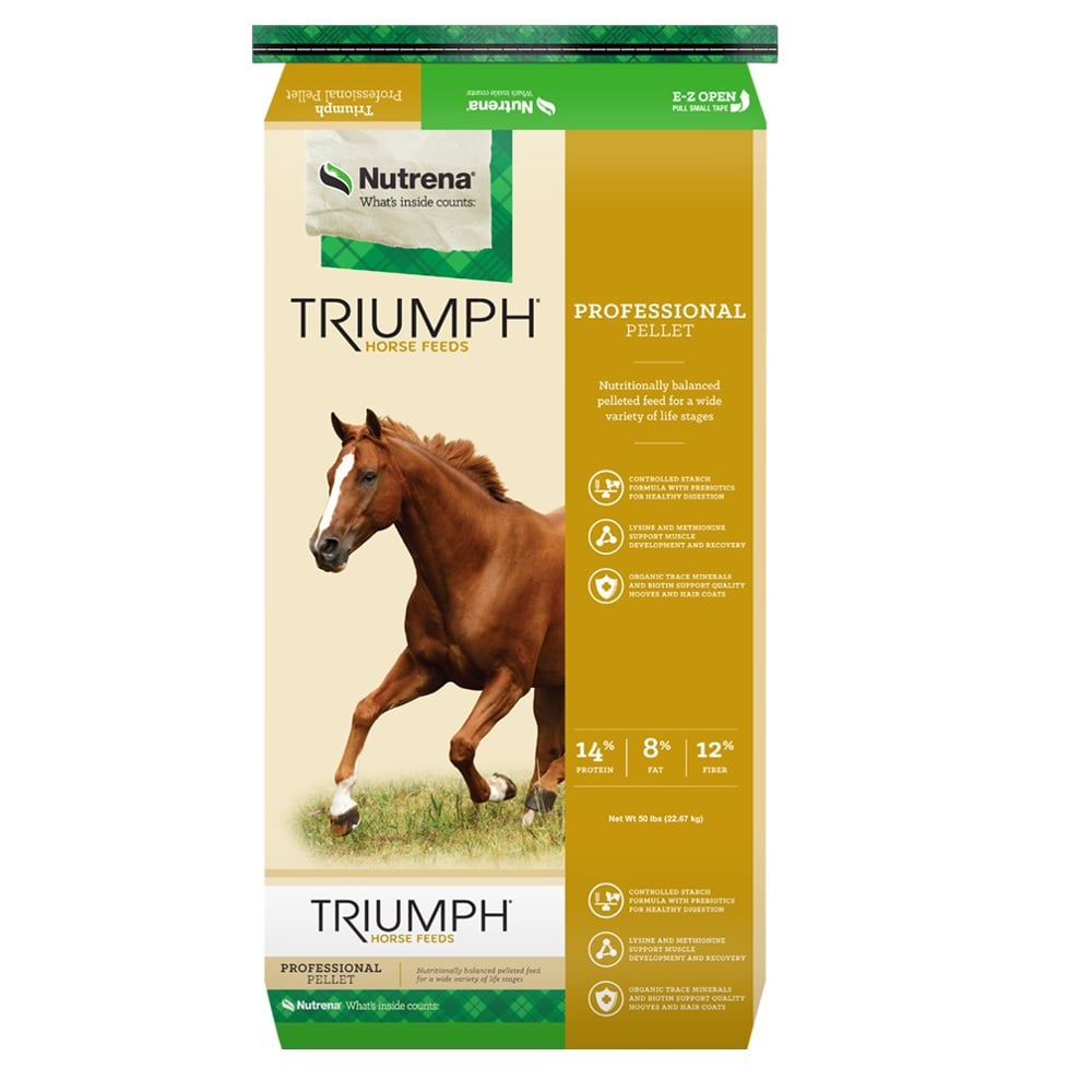 Nutrena Triumph Professional 14% Protein Pellet Horse Feed, 50 lb. Bag