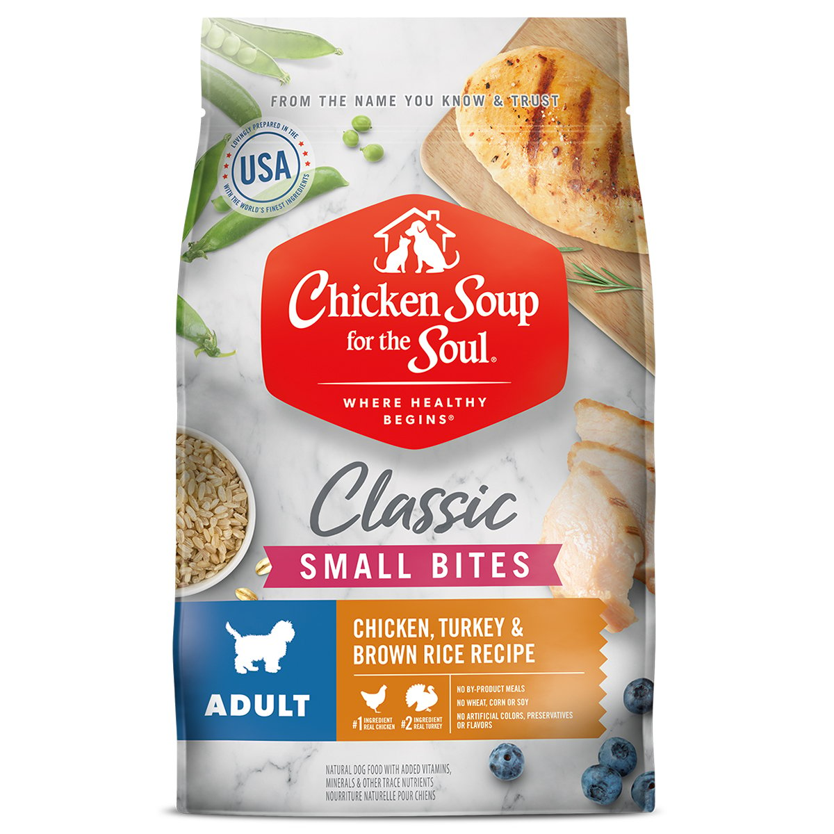 Chicken Soup for the Soul Small Bites - Chicken, Turkey & Brown Rice Recipe Dry Dog Food, 4.5 lb. Bag