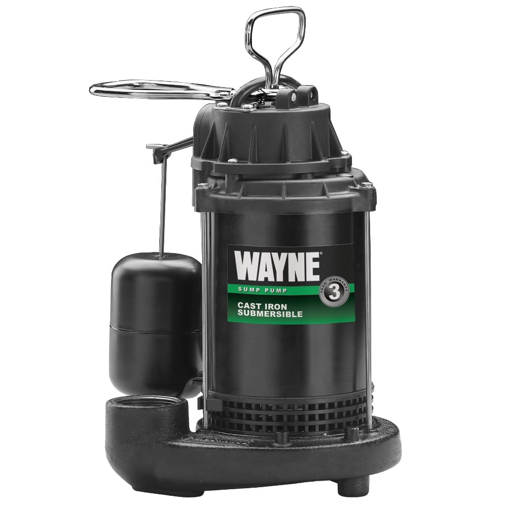Wayne 1/2 HP Cast Iron Coated Steel Submersible Sump Pump with Vertical Float Switch 4200 GPH - CDU800