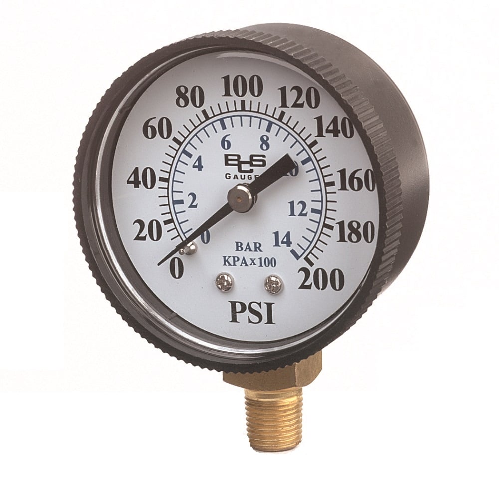 Parts20 200 PSI Pressure Gauge 1/8 Inch NPT Fitting - MGA1-01-P2