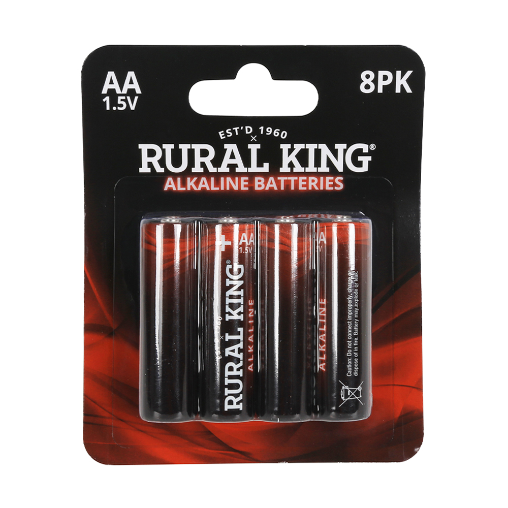 Rural King AA Alkaline Batteries, 8 Pack - AA8PKALK