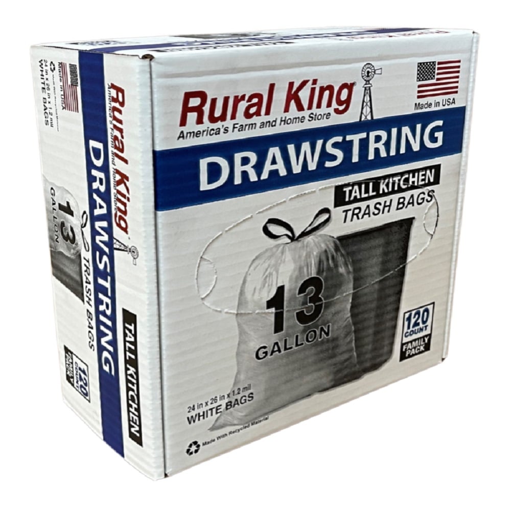 Rural King 13 Gallon Kitchen Drawstring Bags, 120 Ct. | Rural King