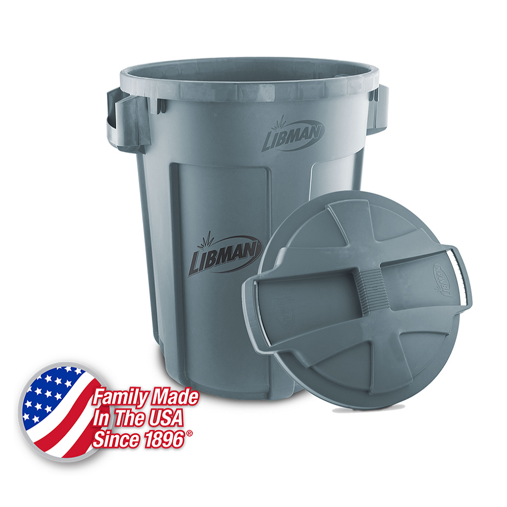 Libman Heavy-Duty 32 Gallon Trash Can with Lid - 1464 | Rural King