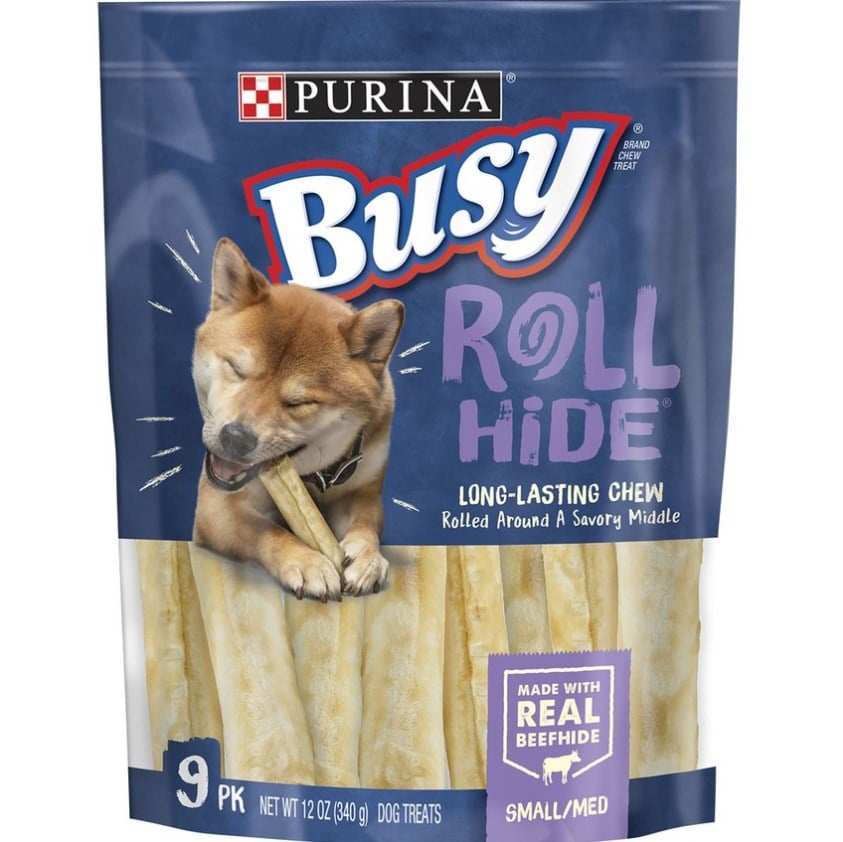 Purina Busy Rollhide Small/Medium Dog Treats, 9 Count Pouch