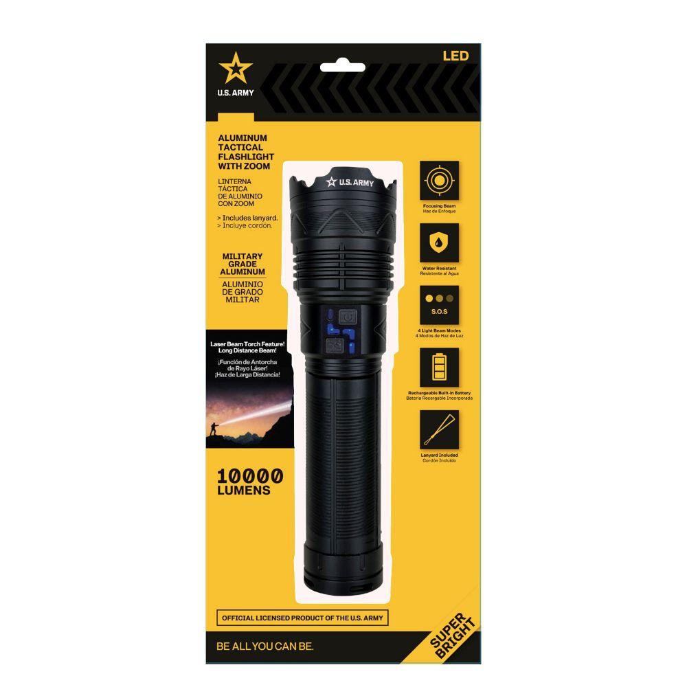 US Army 10000 Lumen Rechargeable Flashlight - 71454-US US Army 10000 Lumen Rechargeable Flashlight - 71454-US