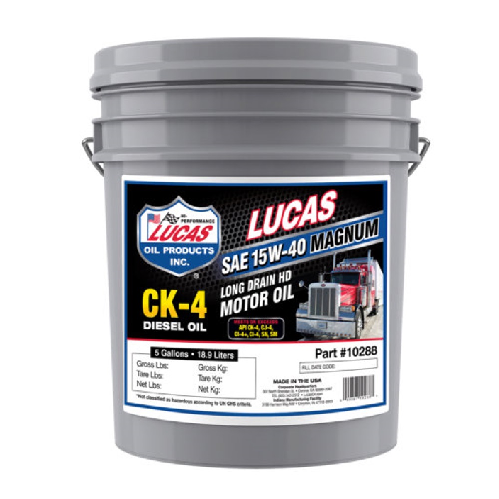Lucas Oil SAE Magnum 15W-40 Heavy Duty Motor Oil, 5 Gallon - 10288