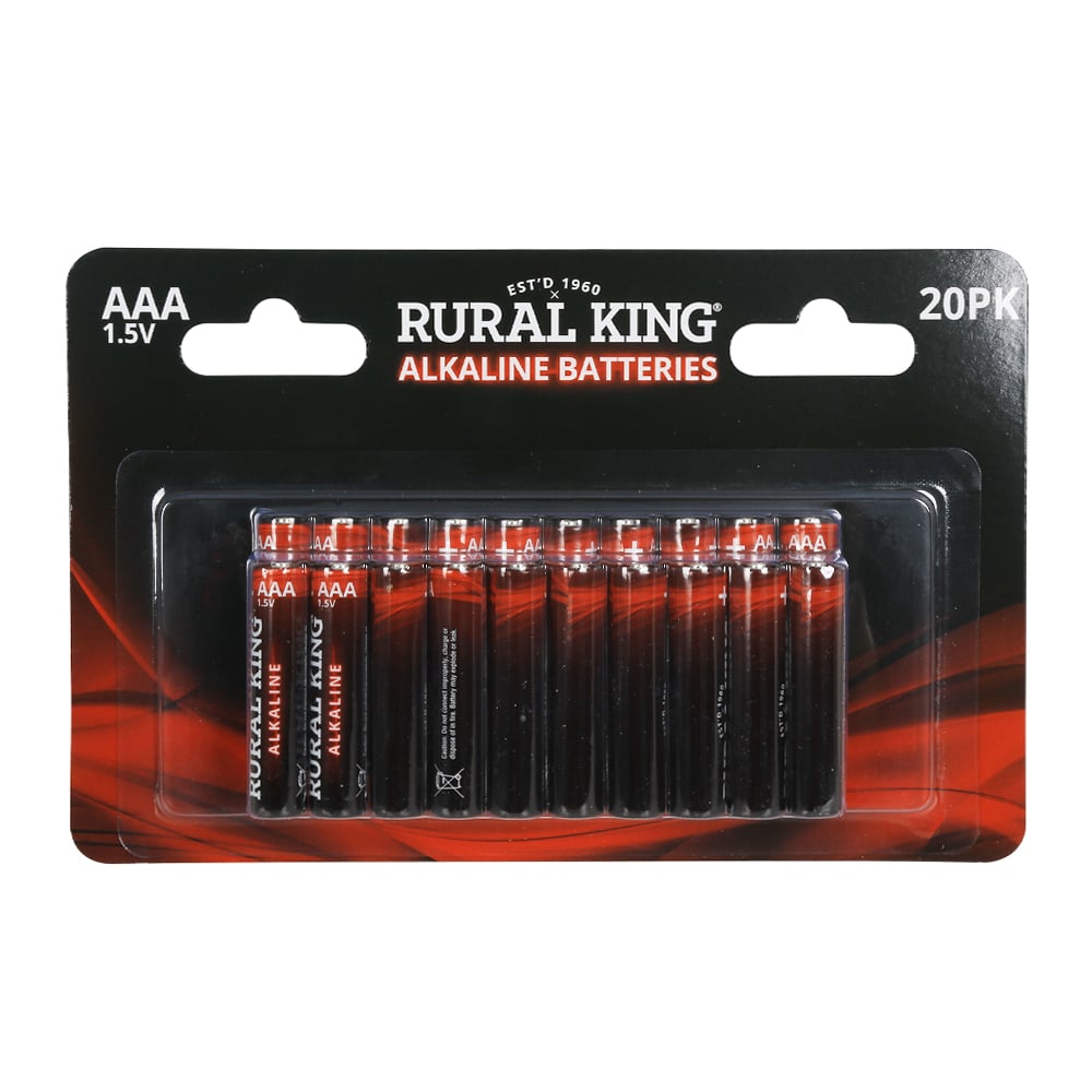 Rural King AAA Alkaline Batteries, 20 Pack - AAA20PKALK