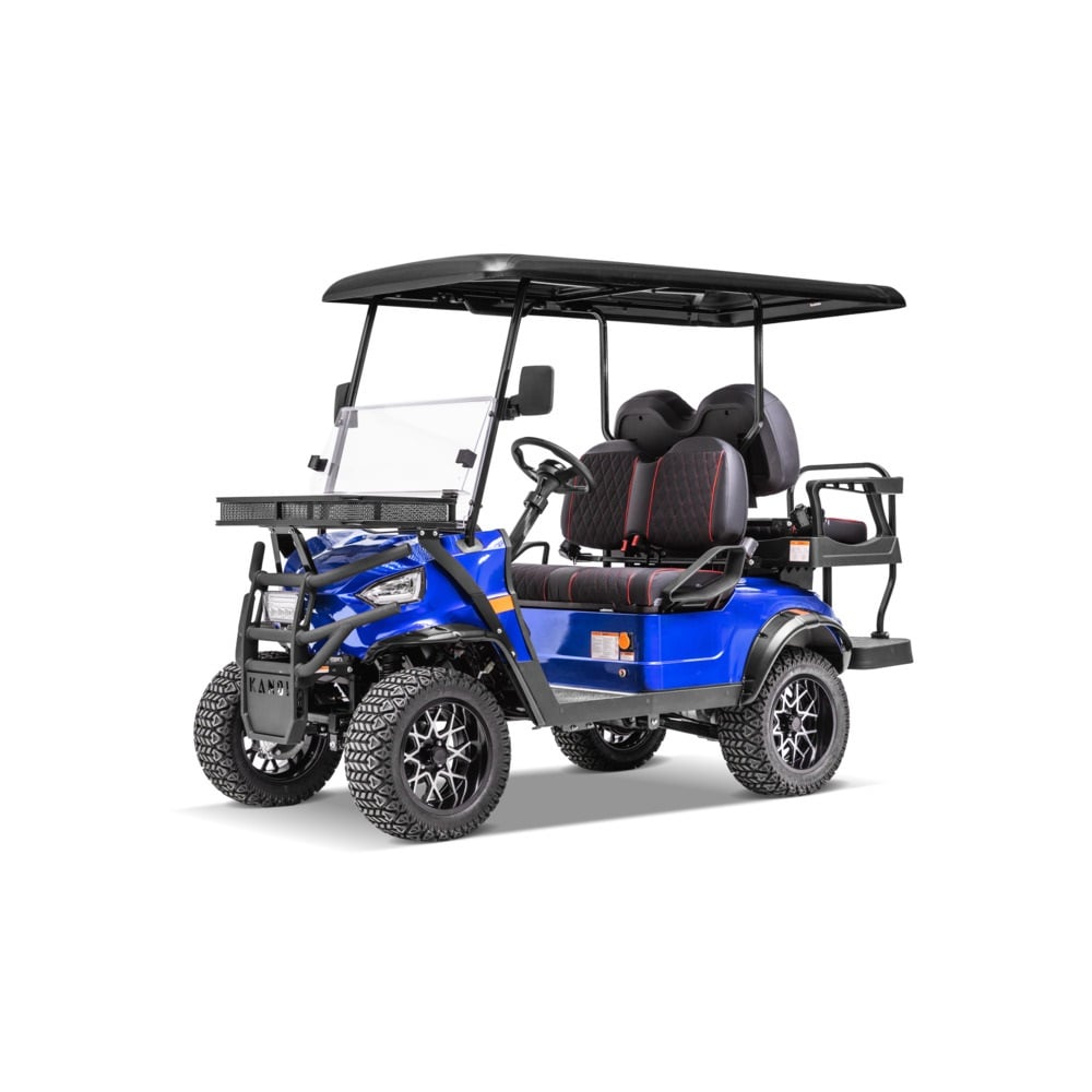Kandi Kruiser 4 Seat Golf Cart with 7" LCD Screen, and Back Up Camera, Blue - RK4PAGM-LCD-B