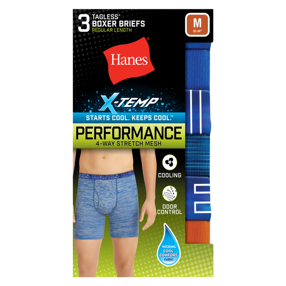 Hanes Men's X-Temp® Lightweight Boxer Briefs 3-Pack, Long Leg - XTMJP3