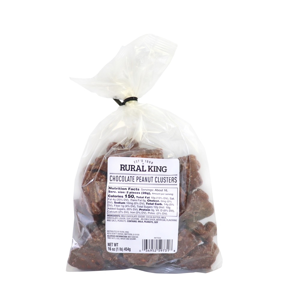 Rural King Chocolate Peanut Clusters, 16 oz. Bag