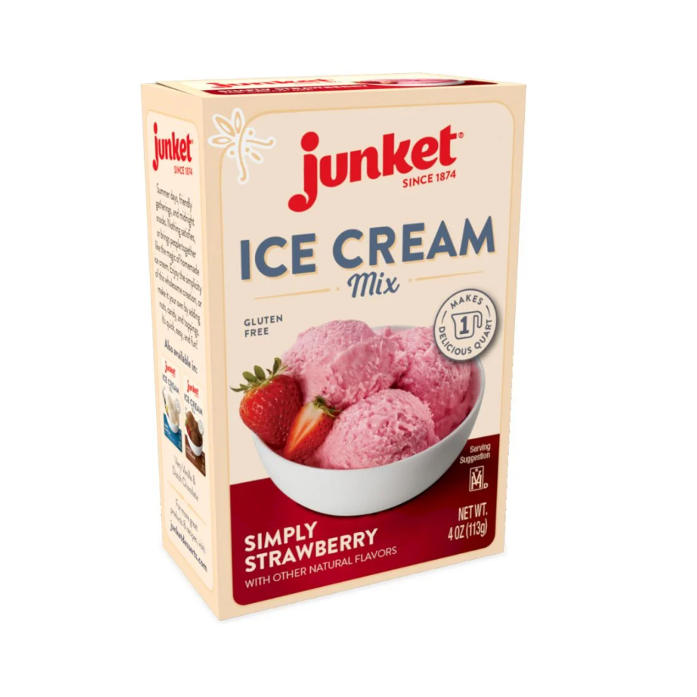 Junket Strawberry Ice Cream Mix, 4 oz.