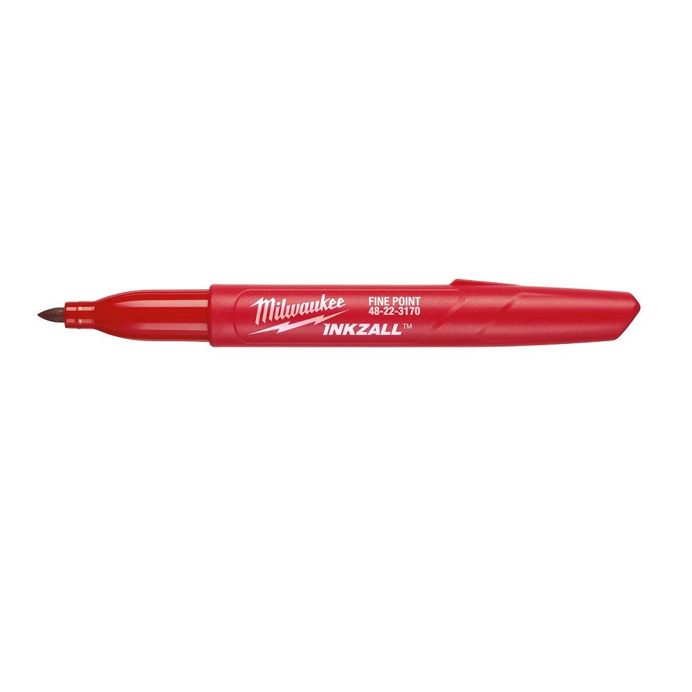 Milwaukee INKZALL Red Fine Point Markers (48-22-3170) – 36-Pack For The Job Site