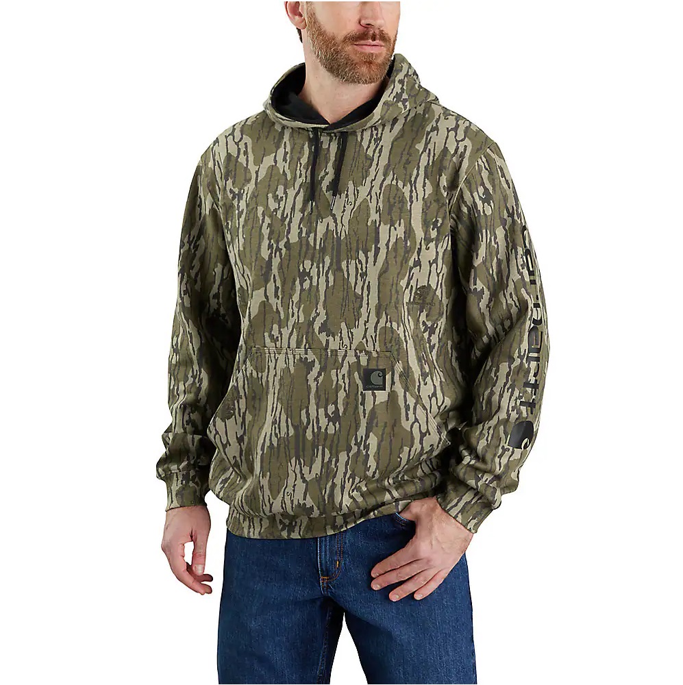 Carhartt® Men\'s Loosefit Midweight Camo Long Sleeve Camo Sleeve Graphic  Sweatshirt, Mossy Oak Bottomland - 105484-G47 | Rural King
