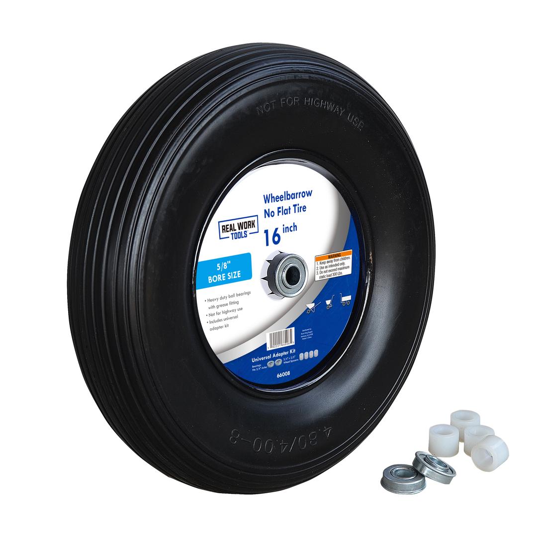 Wheelbarrow Rural King 16 Inch No Flat Wheelbarrow Tire with Universal Bearing Kit - 66008 ...