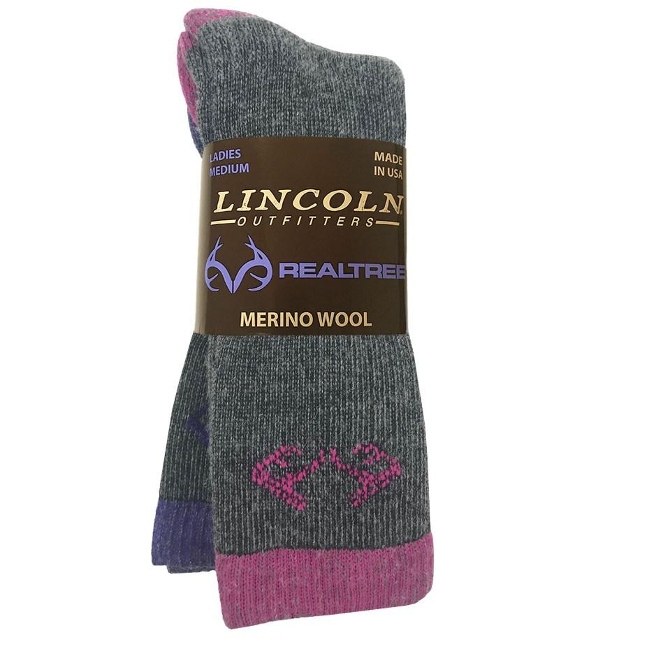 Lincoln Outfitters Ladies Merino Wool Boot Sock with Fuchsia Accents ...