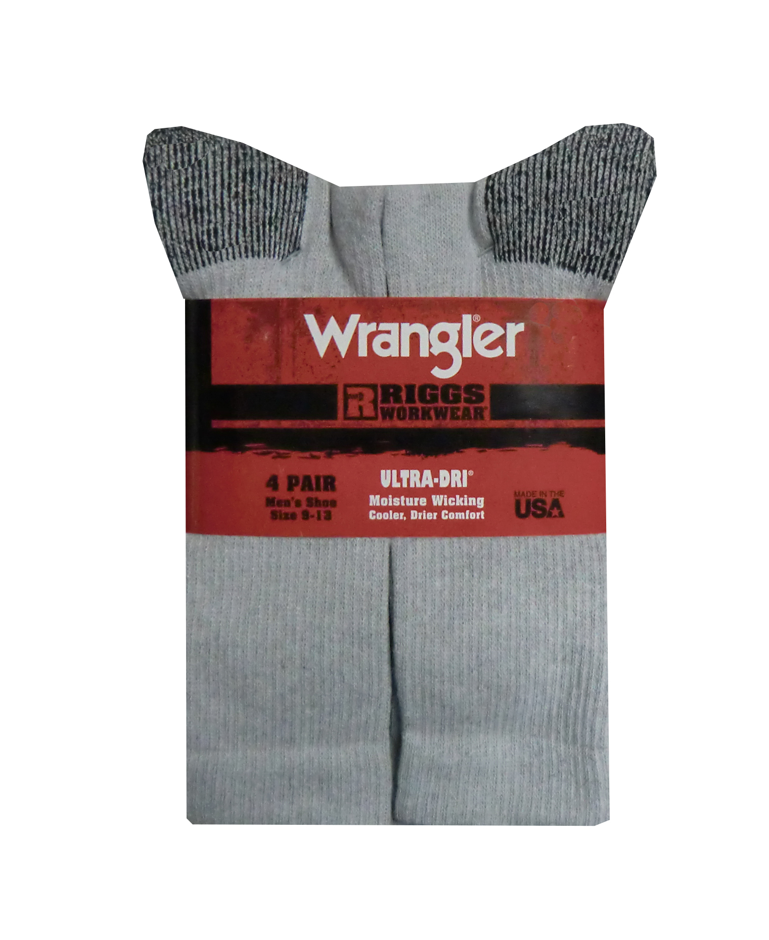 Wrangler Men's Ultra-Dri Socks - Large, Grey - 4-72022-G-L | Rural King