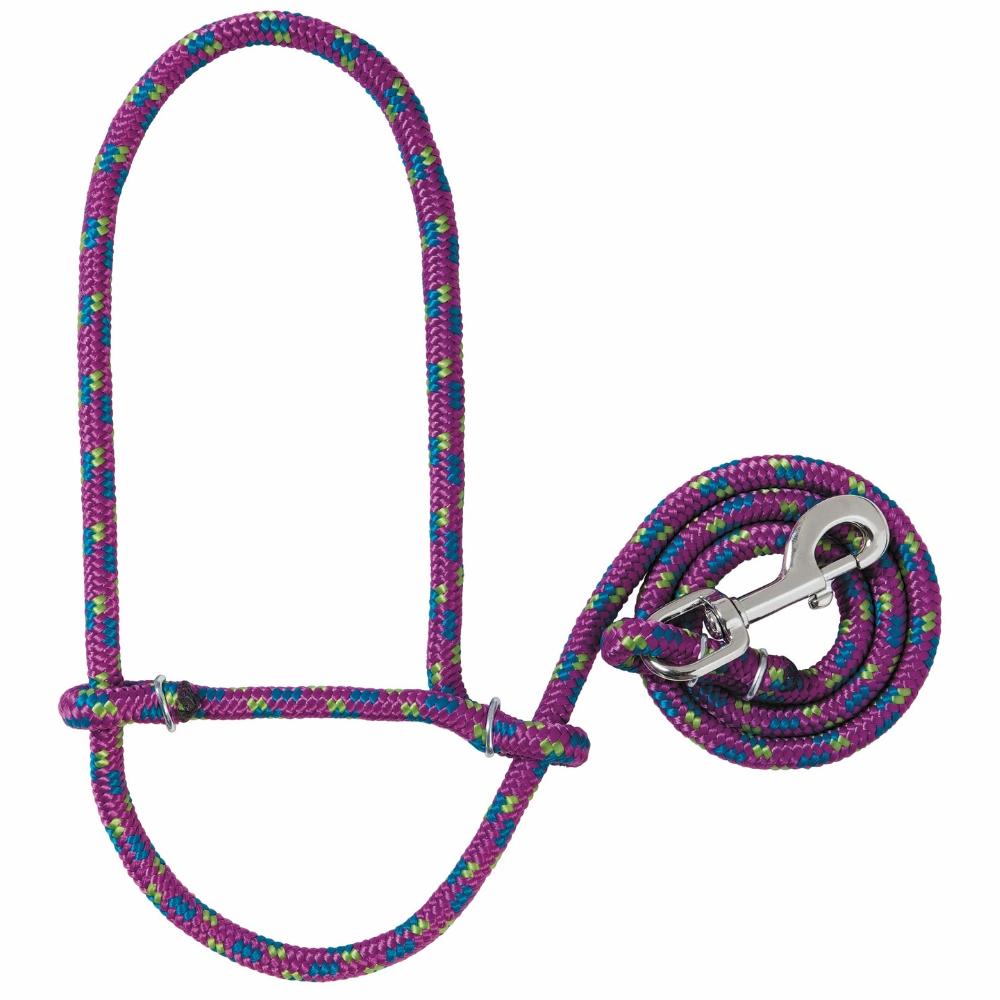 Sheep Rope Halter Weaver Leather Livestock Poly Rope Sheep Halter with Snap - Purple/Lime ...