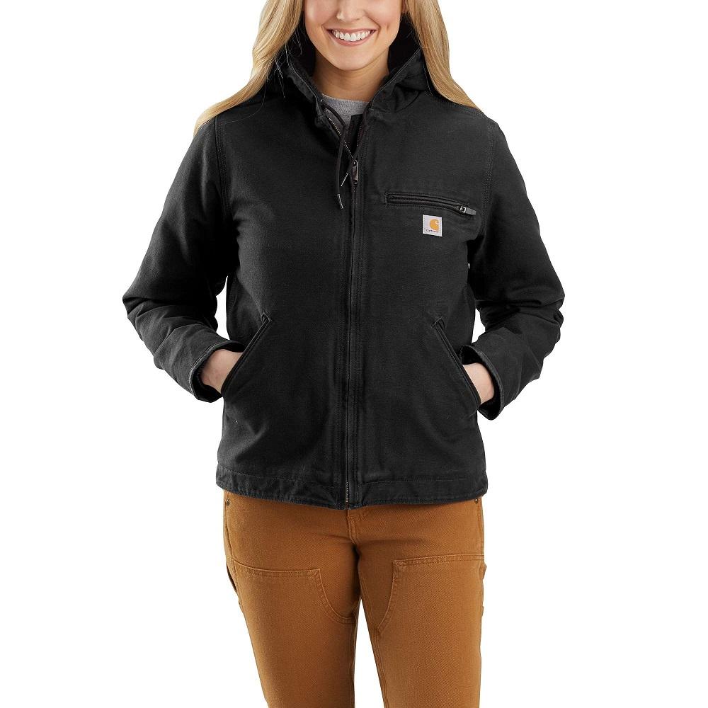 Carhartt® Women's Loose Fit Washed Duck Sherpa Lined Hooded Jacket ...