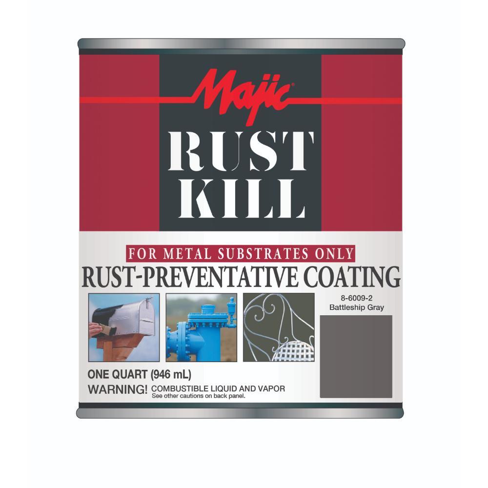 Majic Paints Rust Kill Oil Base Enamel Quart, Battleship Gray | Rural King