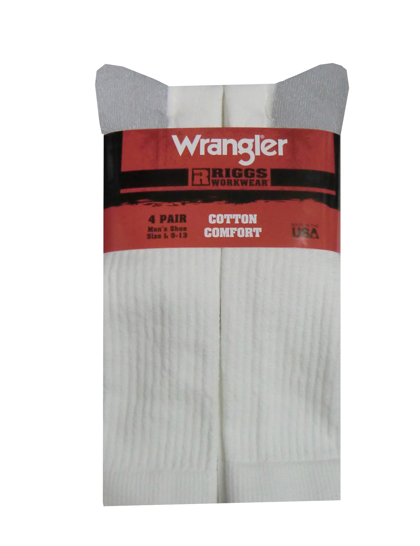 Wrangler Men's Cotton Sock -Large, White - 4-9434-W-L | Rural King