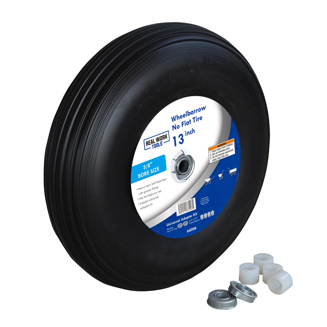 Wheelbarrow Rural King 13 Inch No Flat Wheelbarrow Tire with Universal Bearing Kit - 66006 ...
