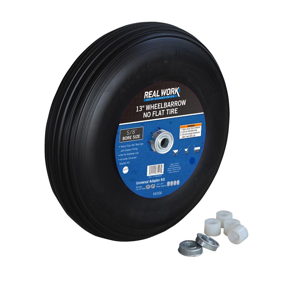 Wheelbarrow Rural King 13 Inch No Flat Wheelbarrow Tire with Universal Bearing Kit - 66006 ...