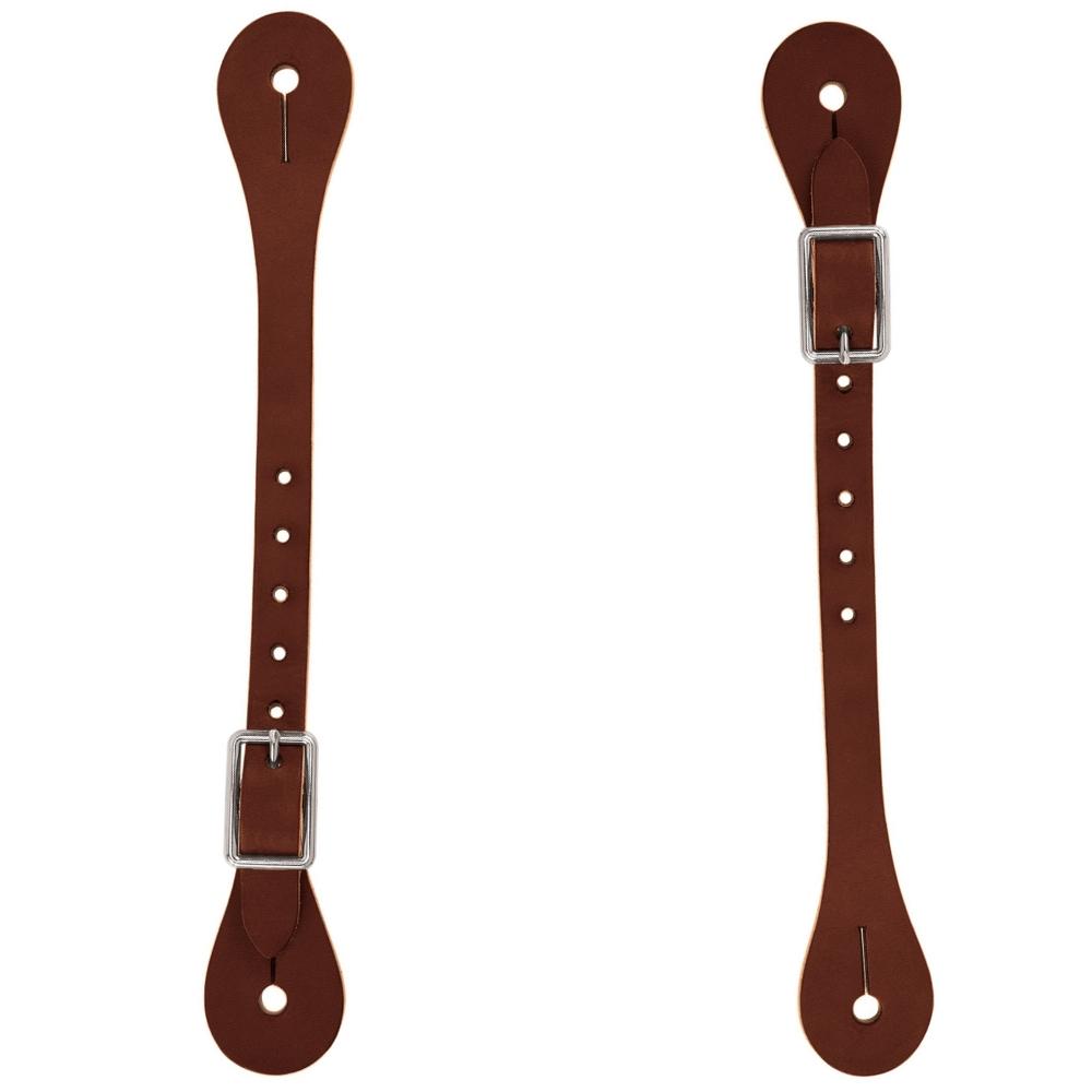 Weaver Leather Spur Straps With Rawhide Corners - Hermann Oak Russet Harness Leather