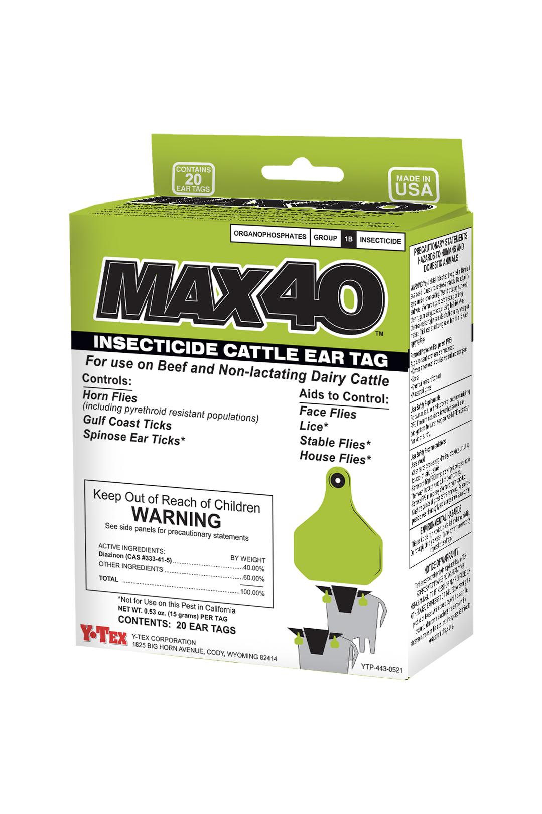 MAX40 Insecticide Ear Tag Combo, 20 Pack Box - 2403000 | Rural King