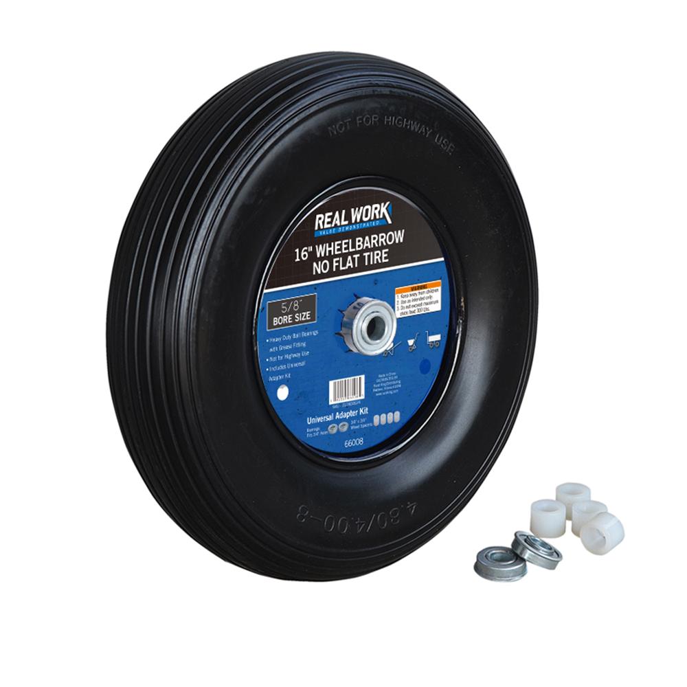 Wheelbarrow Rural King 16 Inch No Flat Wheelbarrow Tire with Universal Bearing Kit - 66008 ...