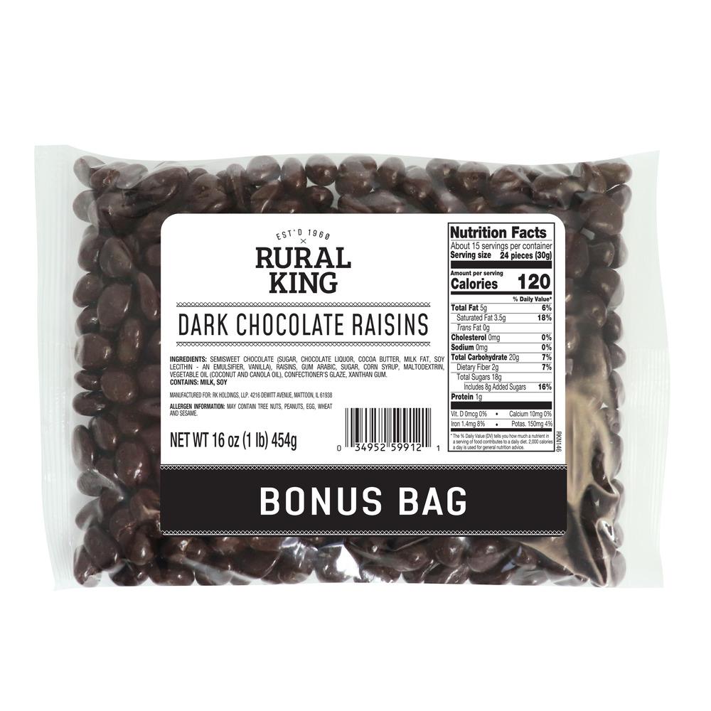 Bonus Raisins Rural King Bonus Dark Chocolate Raisins, 16oz. | Rural King