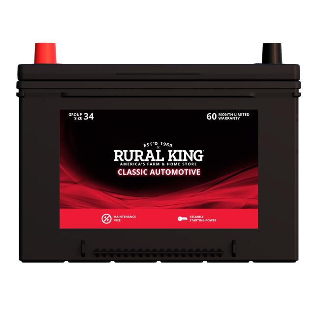 Rural King Classic Automotive Battery, Group Size 34 Rural King