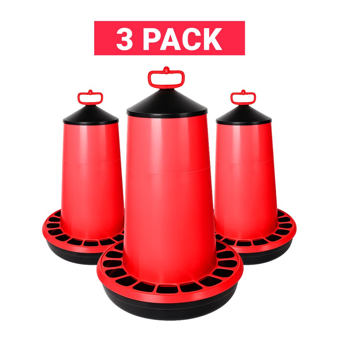 Hating Time Hatching Time Poultry Feeder 22 lb, 3 Pack, Waste-Reducing Design ...